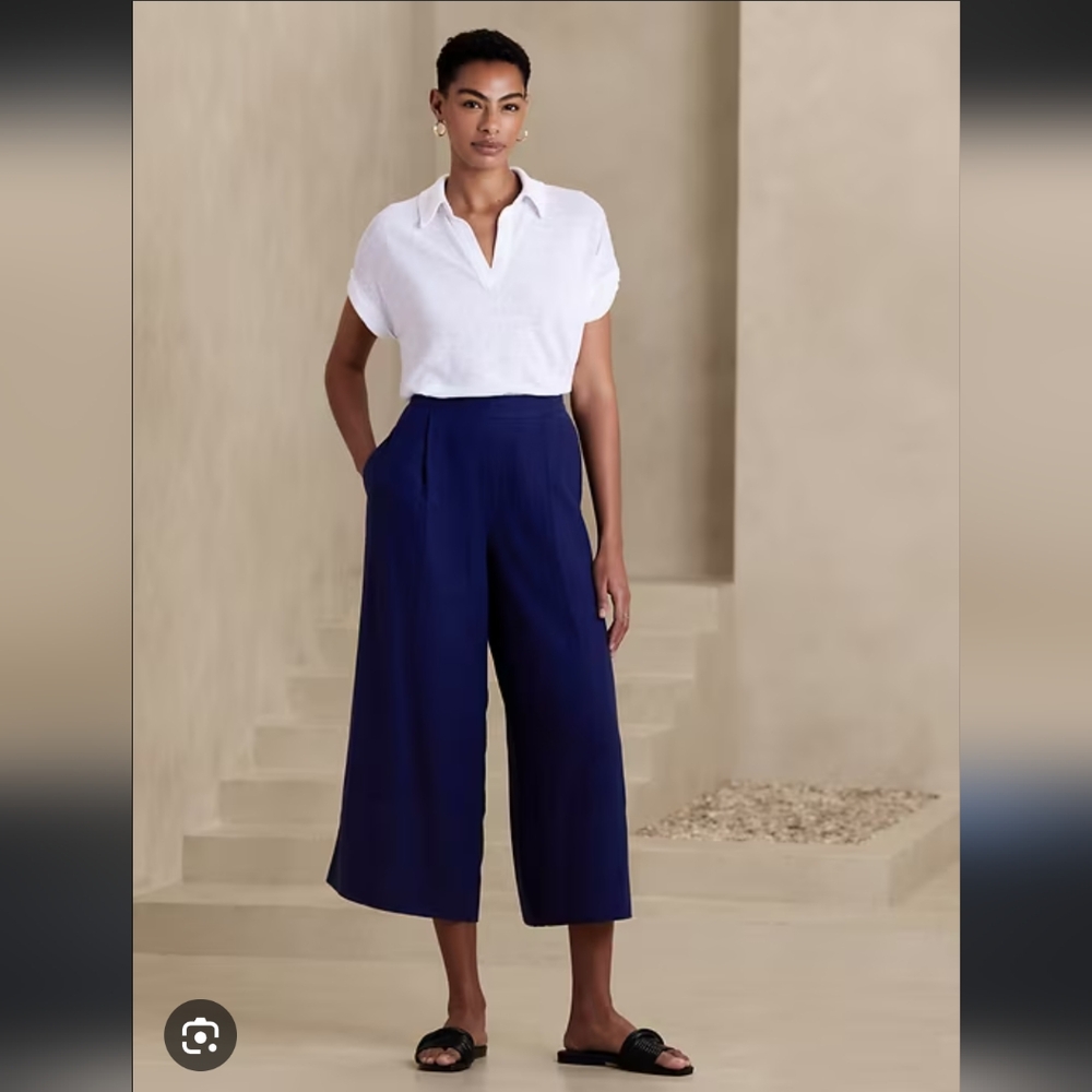Banana Republic Navy Cropped Pants